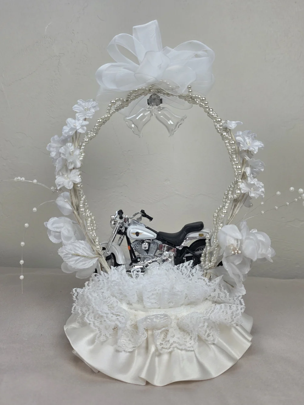 Vintage Harley Davidson Wedding Cake Topper Motorcycle Centerpiece